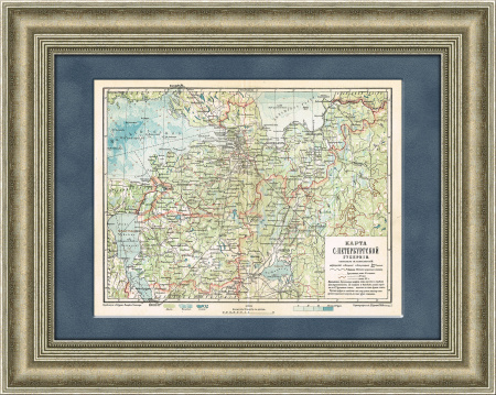 Старинная карта Санкт-Петербургской губернии