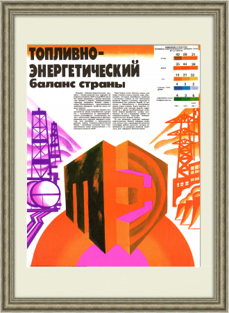 Топливно-энергетический баланс страны. Плакат СССР
