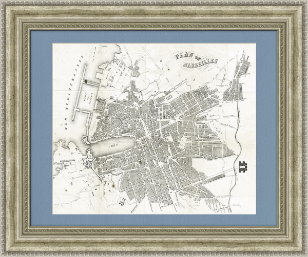 Антикварный план Марселя, кон. 19 в.