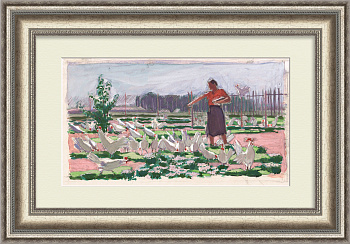 Птичница, колхоз Мячиково СССР. Авторский рисунок