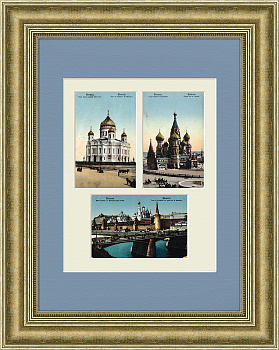 Виды Москвы, панно в раме, нач. 20 в.