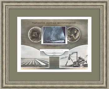 Разработка соляных месторождений. Советский,редкий плакат