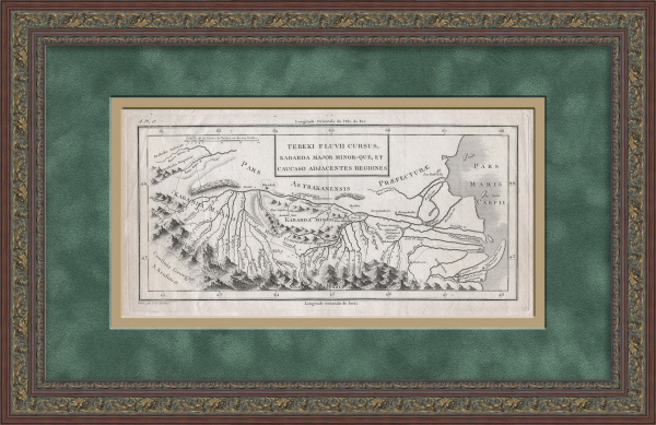 Старинная карта Кавказа 1783 года: Большая и Малая Кабарда, Дагестан, Карачаево-Черкесия, река Терек