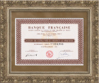 Акция банка Banque Francaise на 5000 франков, полный купонный лист