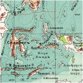 Австралия и Океания, старинная карта в раме, 1900-е гг.