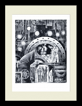 Строительство горно-обогатительного комбината. Советская, авторская литография