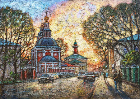  Романтика заката. Николоямская улица. Картина И. Разживина