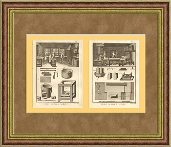 Изготовление свечей в двух гравюрах, 1770-е