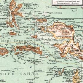 Юго-Восточная Азия, старинная подробная карта