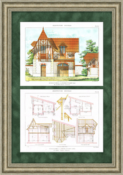 Проект приусадебной постройки архитектора M. Jandell-Ramier, старинная литография1890-е гг. Проект приусадебной постройки архитектора M. Jandell-Ramier, старинная литография1890-е гг.