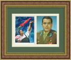 Советский космонавт А.Г. Николаев - фото с автографом и открытка. Панно в раме