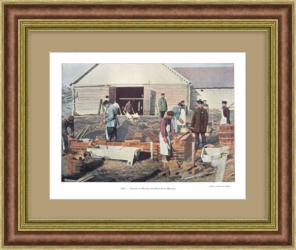 Каменщики, строительство Москвы. Старинная фототипия Каменщики, строительство Москвы. Старинная фототипия