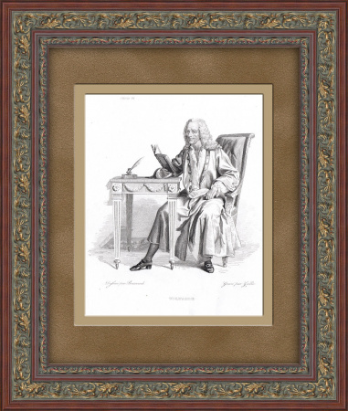 Вольтер, антикварная гравюра 1835 года