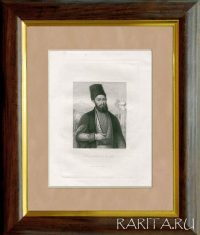 Портрет востоковеда А.К. Казем-Бека (Мирзы Али Казым-Бека), старинная гравюра, сер. 19 в.