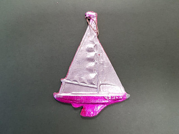 Парусник, винтажная игрушка СССР из картона