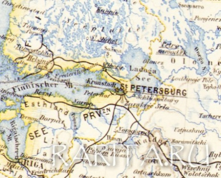 европейская россия, старинная карта с железными дорогами, 1878 г.