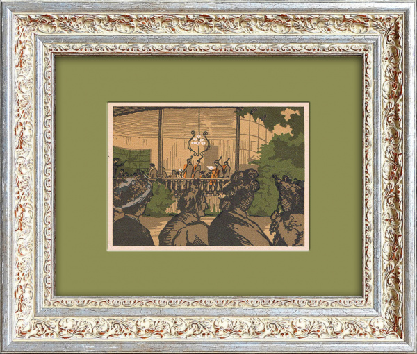 Гравюра 1924 г. "Павловск. Эстрада."