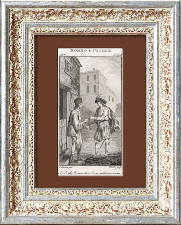 Гравюра Ромео и Джульетта 1773 года, в раме