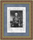 Английский фельдмаршал лорд Реглан, антикварная гравюра из серии "Крымская война"