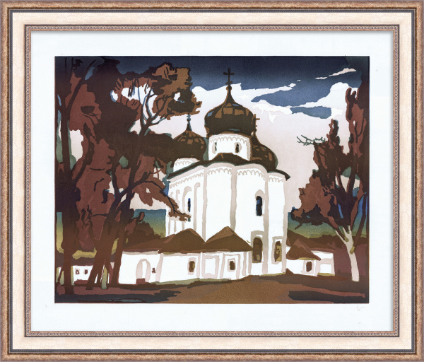 Старинная церковь. Авторская гравюра