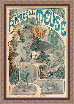 Реклама пива, Альфонс Муха. Большой, винтажный плакат