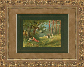 Прогулка в парке. Литография с акварели Н.Н. Каразина