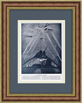 Ночной полет на военном биплане, Первая мировая. Старинная фототипия