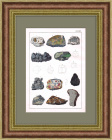Мышьяк, свинец, руда и другие минералы на старинной гравюре 1870-х годов