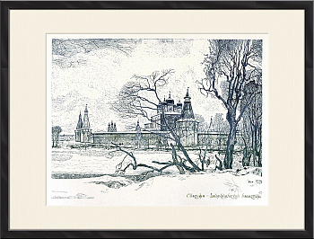 Иосифо-Волоколамский монастырь. Авторская линогравюра
