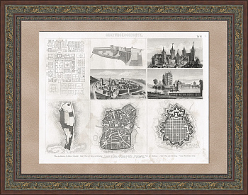 Города и замки Западной Европы, старинная гравюра 19 века Города и замки Западной Европы, старинная гравюра 19 века