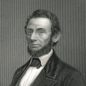 Президент Линкольн. Старинная гравюра на стали
