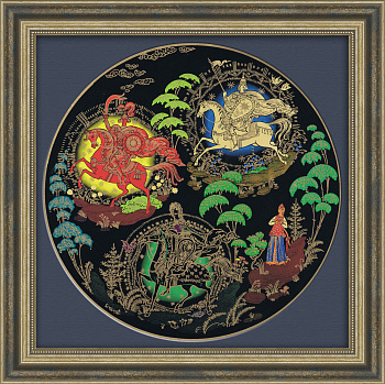 Русские былинные богатыри, Палехская миниатюра. Макет