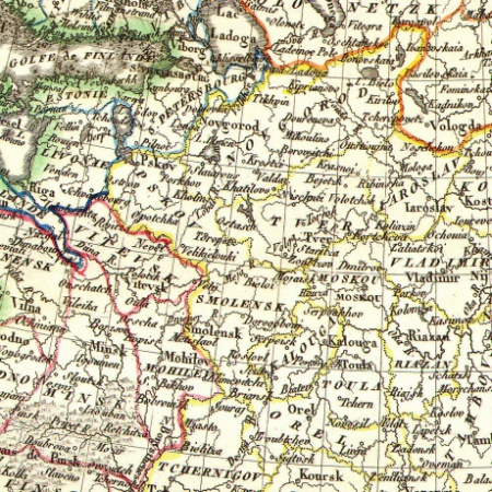 россия в европе от 1812 г. старинная гравированная карта