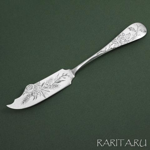 Красивейший серебряный английский нож, антиквариат