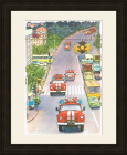 Пожарная бригада спешит на помощь. Советский плакат