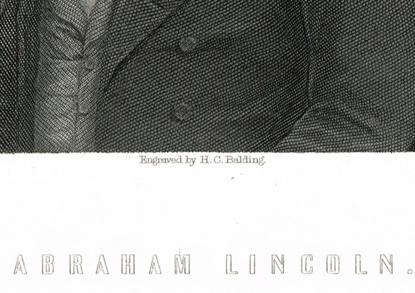 президент линкольн. старинная гравюра на стали