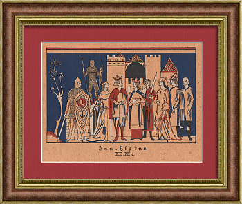 Костюмы: Западная Европа, редкая авторская литография Н. Дмитриевского