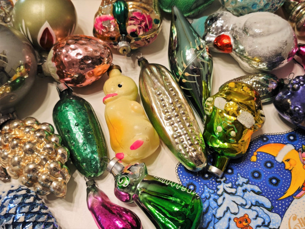 Большой набор новогодних игрушек с овощами и животными подарки на Новый год 2024 большой набор новогодних игрушек с овощами и животными