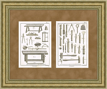 Столярные инструменты, Дидро. Редкая старинная гравюра Столярные инструменты, Дидро. Редкая старинная гравюра