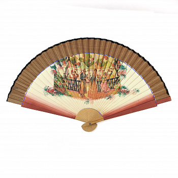 Винтажный испанский веер Фламенко,1957 г.