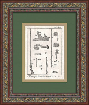 Мушкет Венсена. Военное оружие эпохи Просвещения, уникальная гравюра 18 века