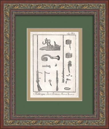 Мушкет Венсена. Военное оружие эпохи Просвещения, уникальная гравюра 18 века