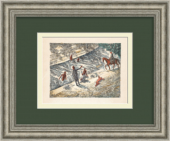 Река Сиаб, Самарканд. Старинная гравюра Петрова-Водкина