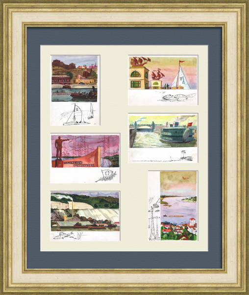 По Волге. Авторские акварельные макеты открыток