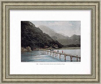 Мост через реку Аракава на полуострове Сагами, Япония. Старинная фототипия