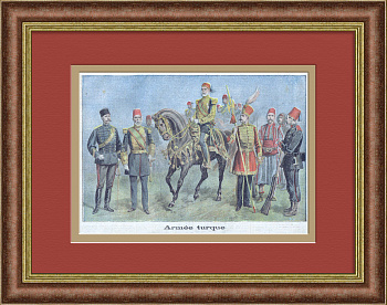 Армия Турции. Антикварная литография конца 19 века