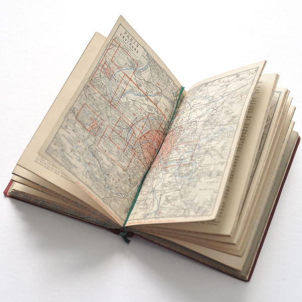 париж, старинный путеводитель с картами и планами