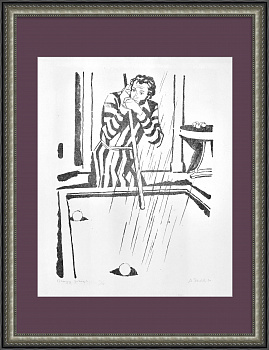 Дождь, Пушкин играет в бильярд. Авторская графика