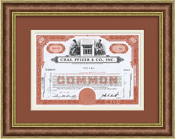 Производитель вакцин Pfizer, сертификат на 50 акций