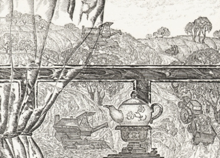 натюрморт с самоваром, авторский офорт